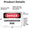 Signmission Contamination Risk, 7 in W x Rectangle, Vinyl Decal OS-2PACK-DS-D-57-L-1874 - alternate 2